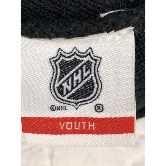 Boston Bruins Hat Beanie Youth Black Yellow NHL Hockey Pom Cuff Knit Winter - Picture 3 of 6